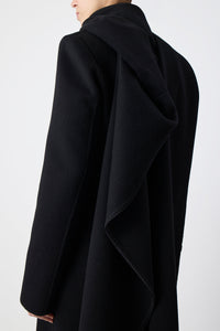 Raay Coat in Black Double-Face Recycled Cashmere