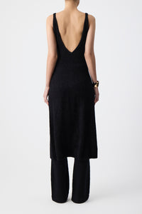 Downs Knit Dress in Black Silk Cashmere