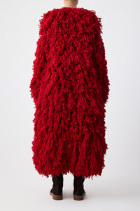 Jantzen Coat in Scarlet Red Wool Cashmere