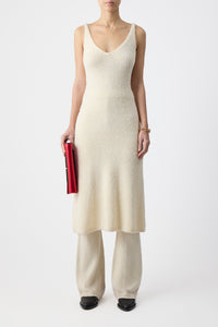 Downs Knit Dress in Ivory Silk Cashmere