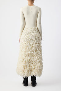 Turner Knit Dress in Ivory Virgin Wool Cashmere Silk