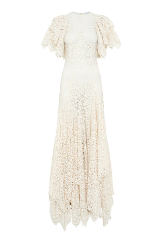 Lulsy Dress in Ivory Floral Cashmere Lace