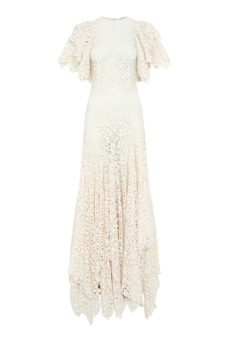 Lulsy Dress in Ivory Floral Cashmere Lace