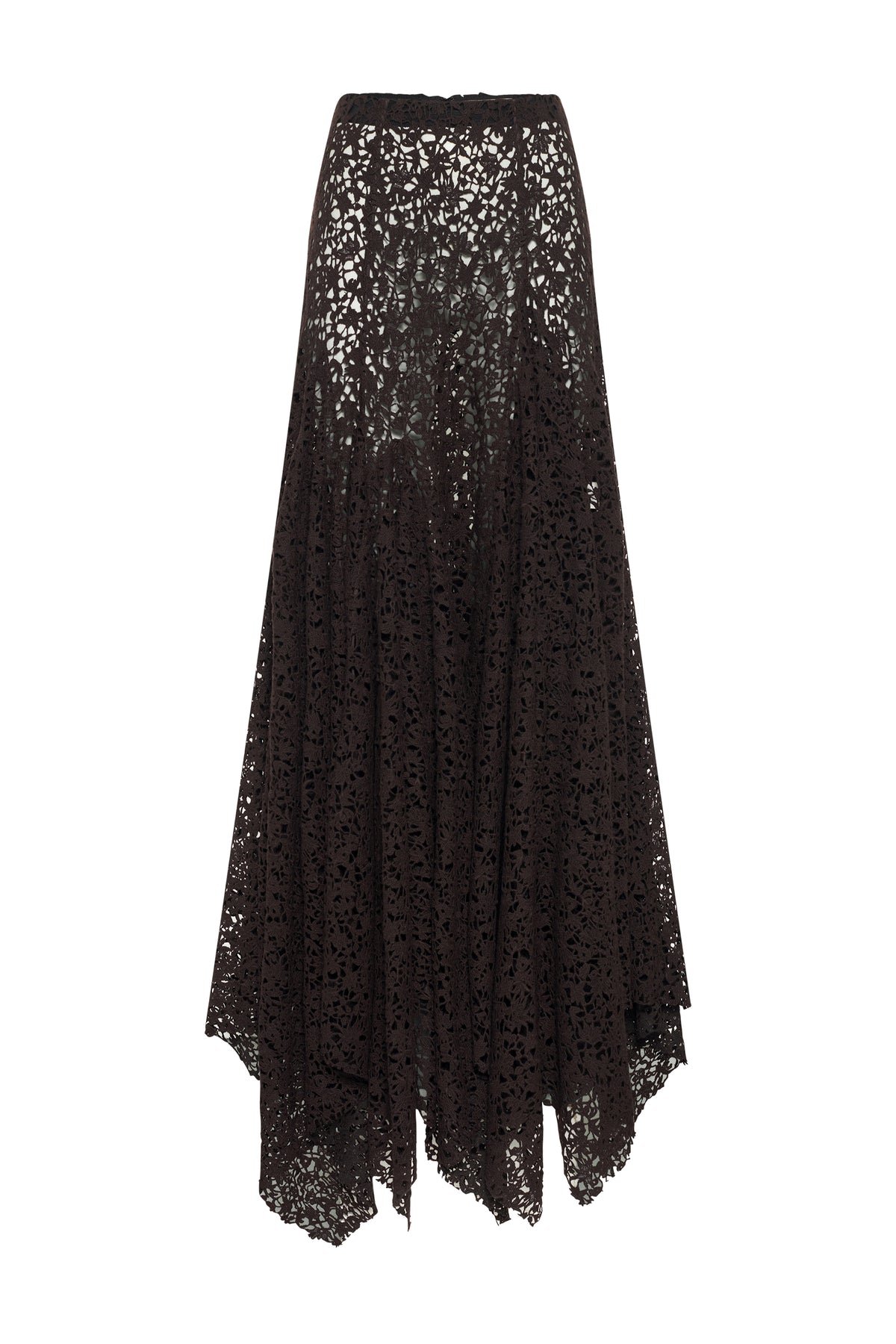 Patterson Skirt in Chocolate Floral Cashmere Lace