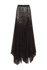 Patterson Skirt in Chocolate Floral Cashmere Lace