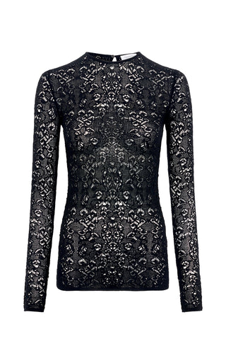 Evander Knit Crewneck in Black Merino Wool Cashmere