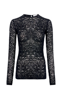 Evander Knit Crewneck in Black Cashmere SIlk