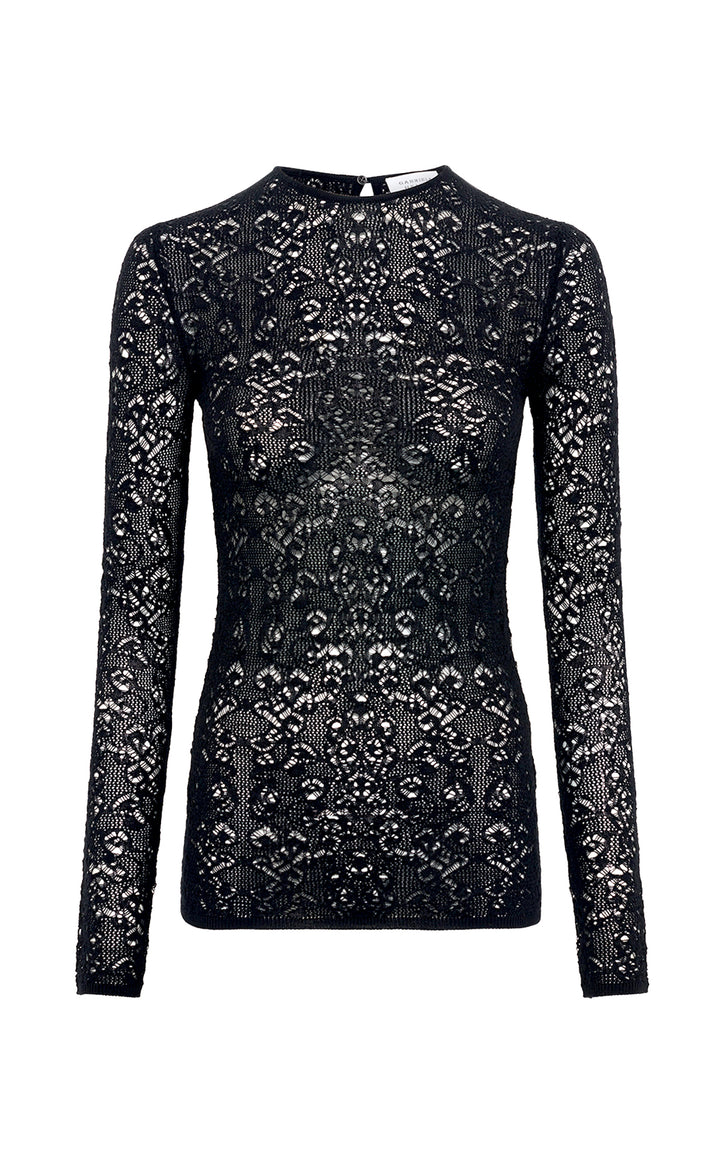 Evander Knit Crewneck in Black Cashmere SIlk