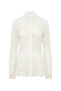 Vera Shirt in Ivory Floral Cashmere Lace