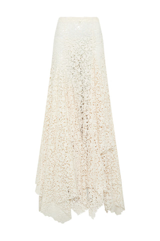 Patterson Skirt in Ivory Floral Cashmere Lace