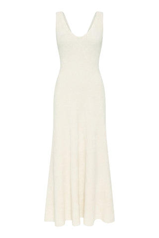 Lady Hall Knit Slip Dress in Ivory Silk