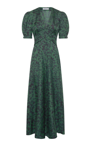 English Green Silk Larkin Maxi Dress - Product View | Gabriela Hearst