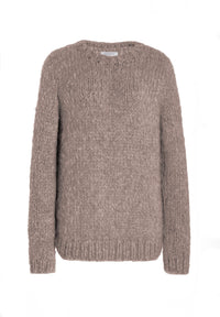 Lawrence Knit Crewneck Sweater in Walnut Welfat Cashmere