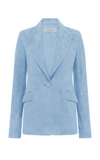 Leiva Blazer in Light Blue Suede