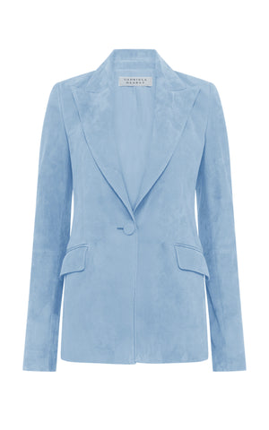 Leiva Blazer in Light Blue Suede