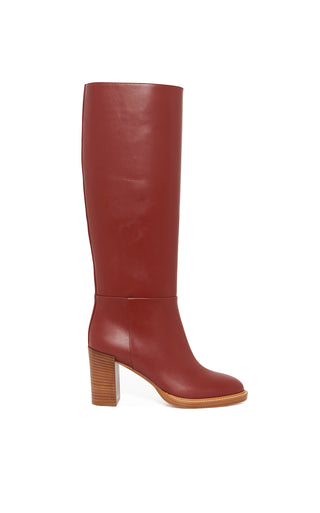 Burnt Sienna Leather Bocca Knee-High Boots - Side View | Gabriela Hearst