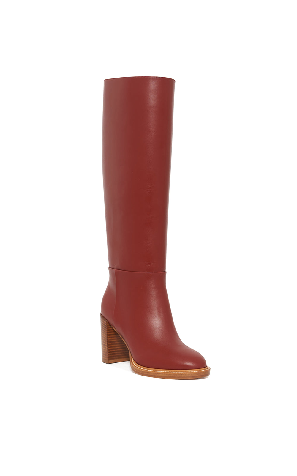 Bocca Knee-High Boot in Burnt Sienna Leather