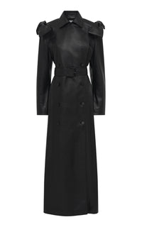 Ada Trench Coat in Black Nappa Leather