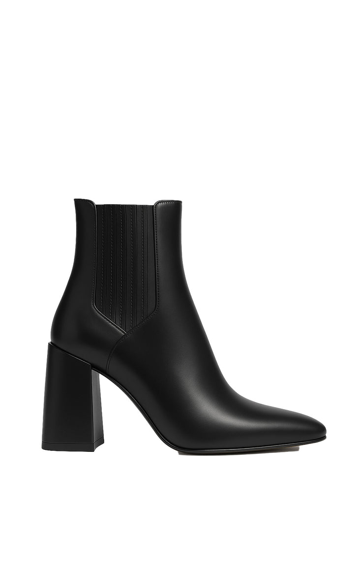 Luke High Heel Boot in Black Nappa Leather