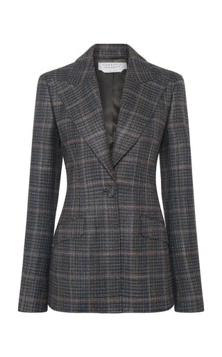 Charcoal Wool Silk Leiva Blazer - Front View | Gabriela Hearst