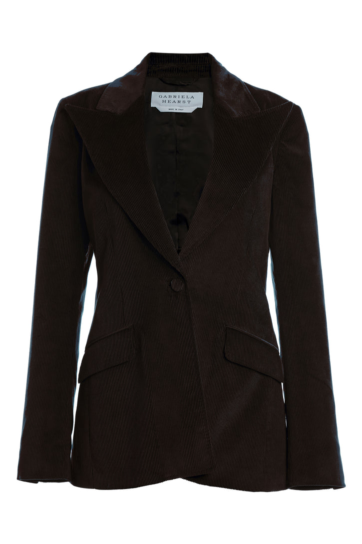 Leiva Blazer in Chocolate Cashmere Corduroy
