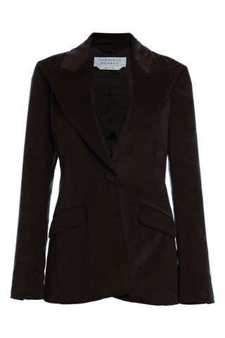 Leiva Blazer in Chocolate Cashmere Corduroy