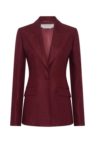Leiva Blazer in Bordeaux Linen Twill