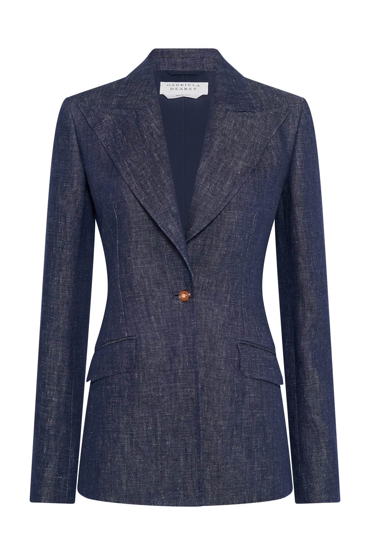 Leiva Blazer in Stoned Washed Denim Linen