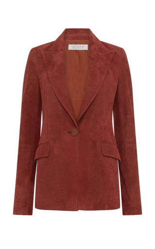 Leiva Blazer in Burnt Sienna Suede