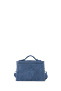 Small Leonora in Medium Blue Suede Denim