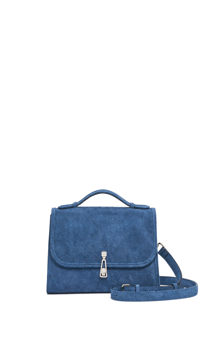 Medium Leonora in Blue Denim Suede