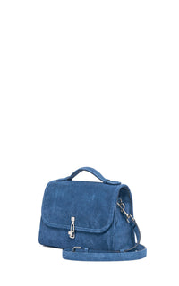 Medium Leonora in Blue Denim Suede