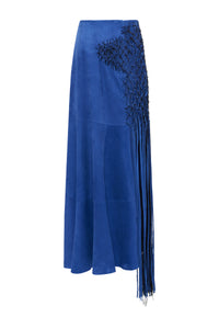 Riverine Skirt In Colbalt Suede