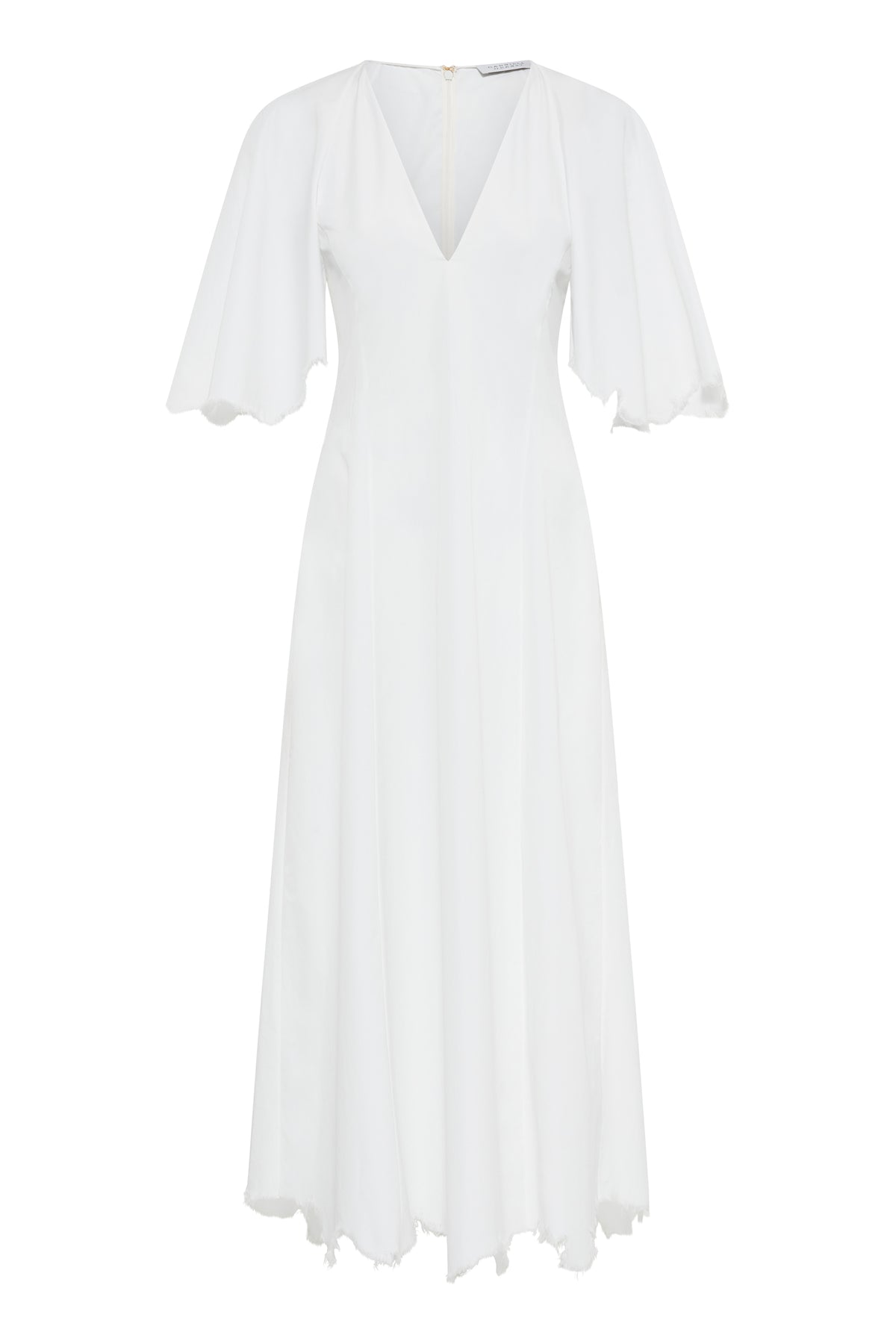 zara white dress puff sleeves Ansel Dress in Ivory Sea Island Cotton 36 / White