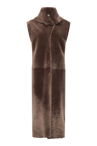 Smith Raw Cut Coat Liner in Mocha Shearling