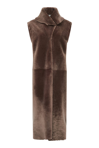 Smith Raw Cut Coat Liner in Mocha Shearling