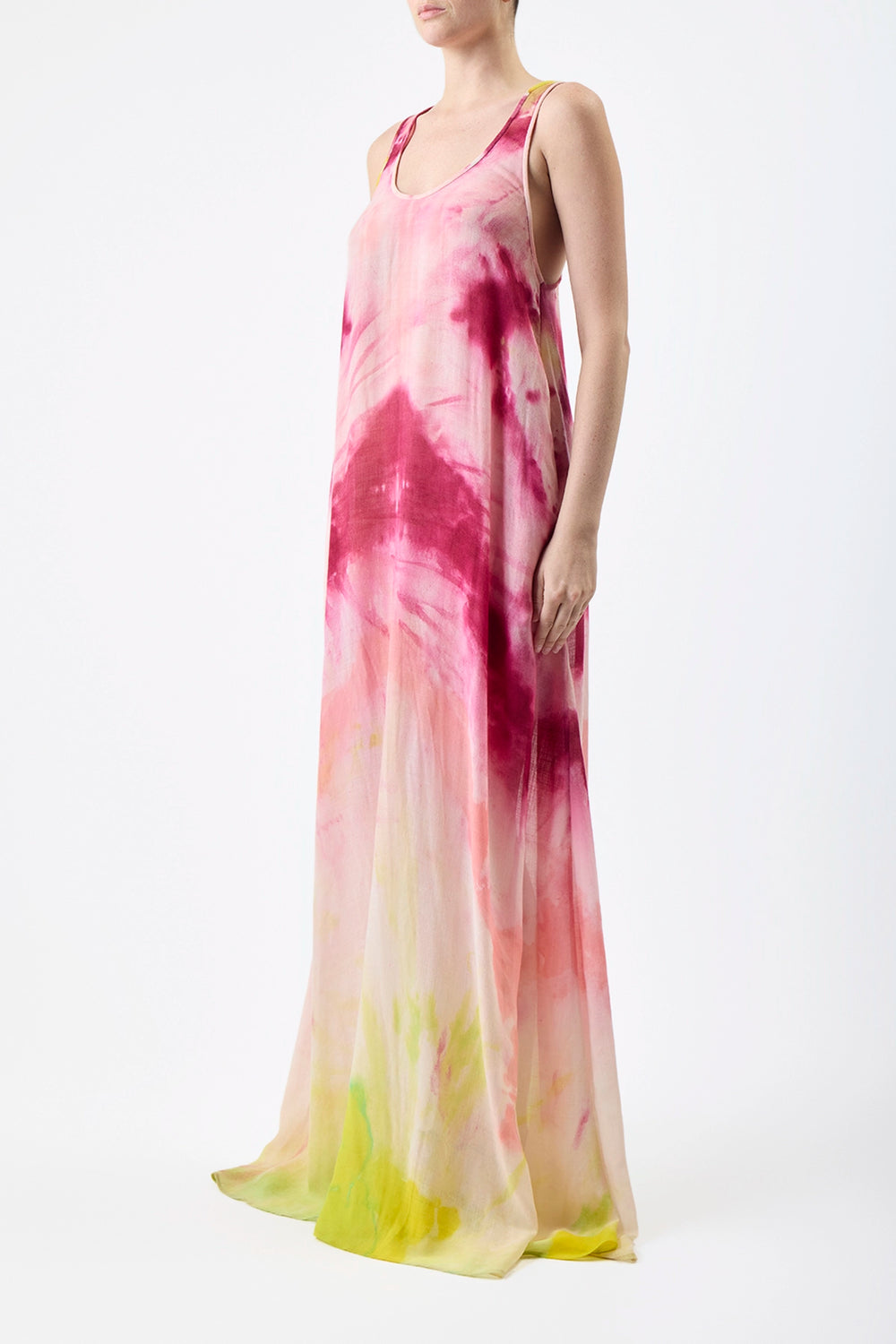 Niki Dress in Multi Tie Dye Cashmere