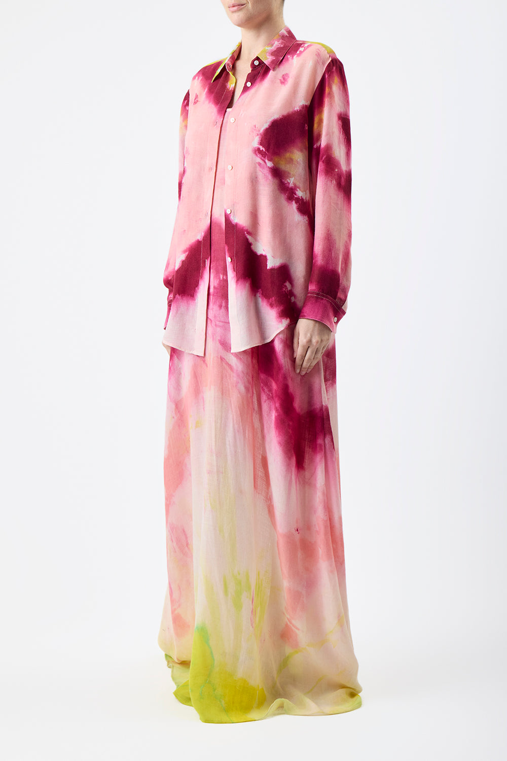 Ferrara Shirt in Multi Tie Dye Cashmere