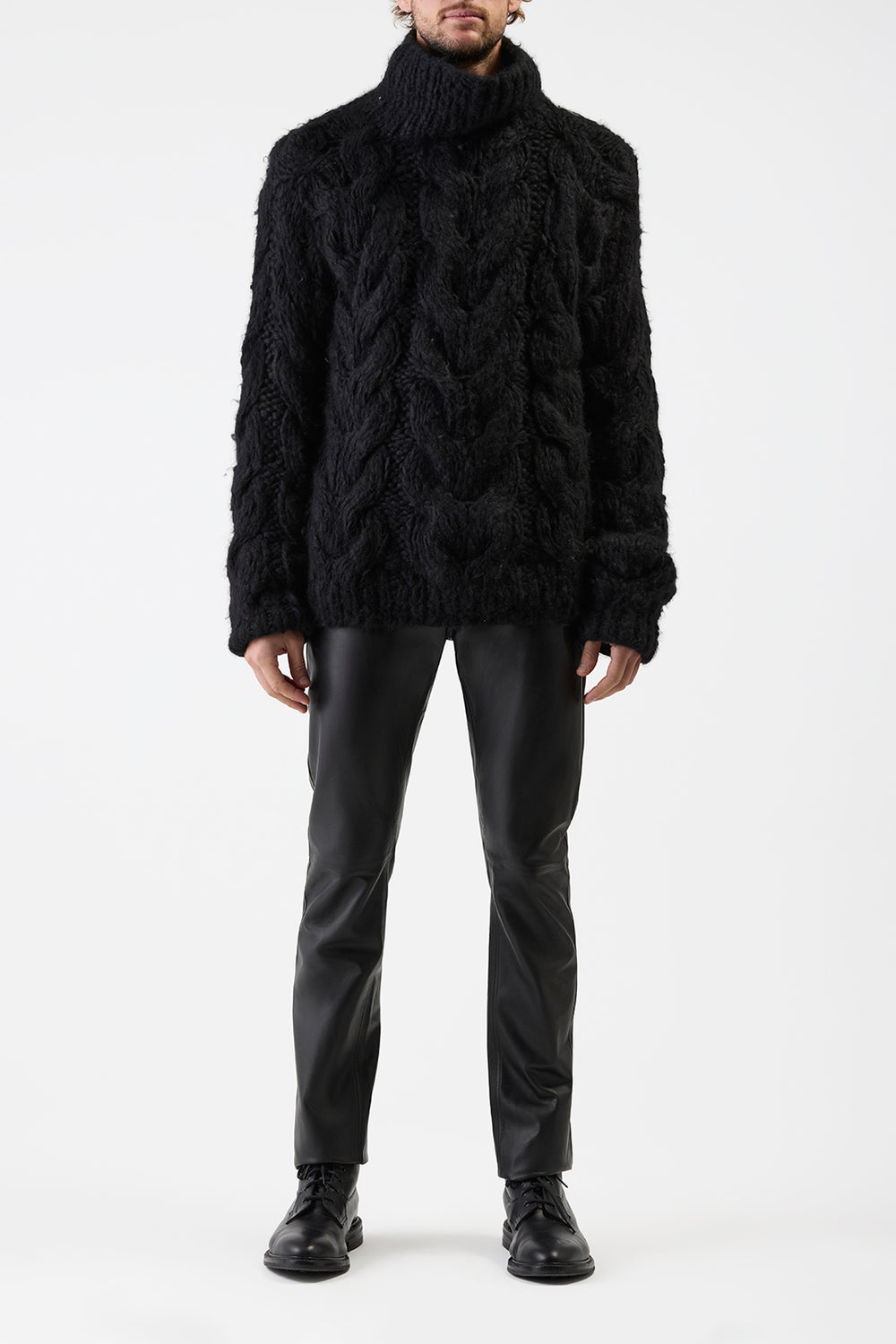 Ray Knit Sweater in Black Welfat Cashmere