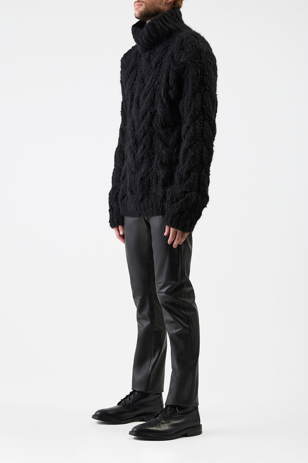 Ray Knit Sweater in Black Welfat Cashmere