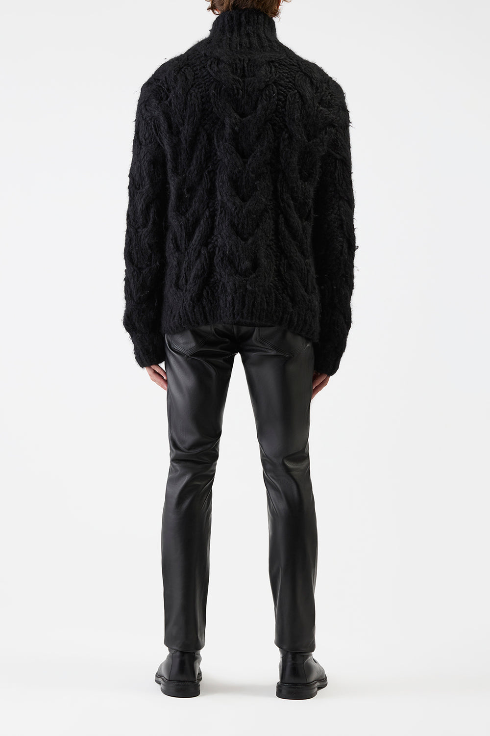 Ray Knit Sweater in Black Welfat Cashmere