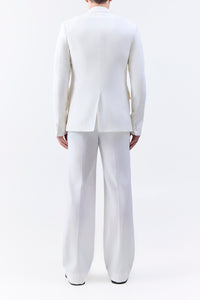 Leiva Blazer in Ivory Virgin Wool Twill