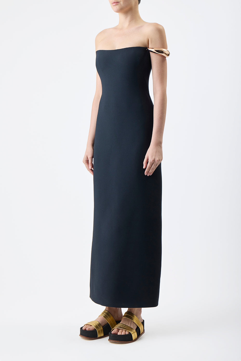 Anica Dress in Black Wool Silk Cady – Gabriela Hearst