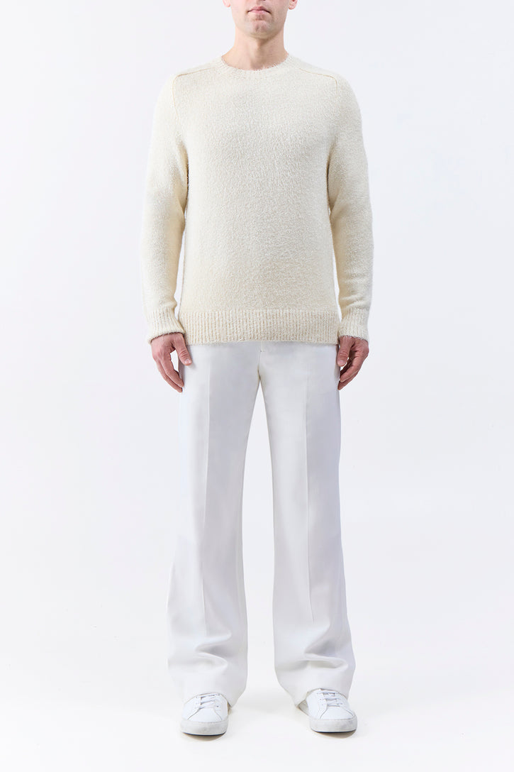 Shorehan Knit Sweater in Ivory Silk Cashmere