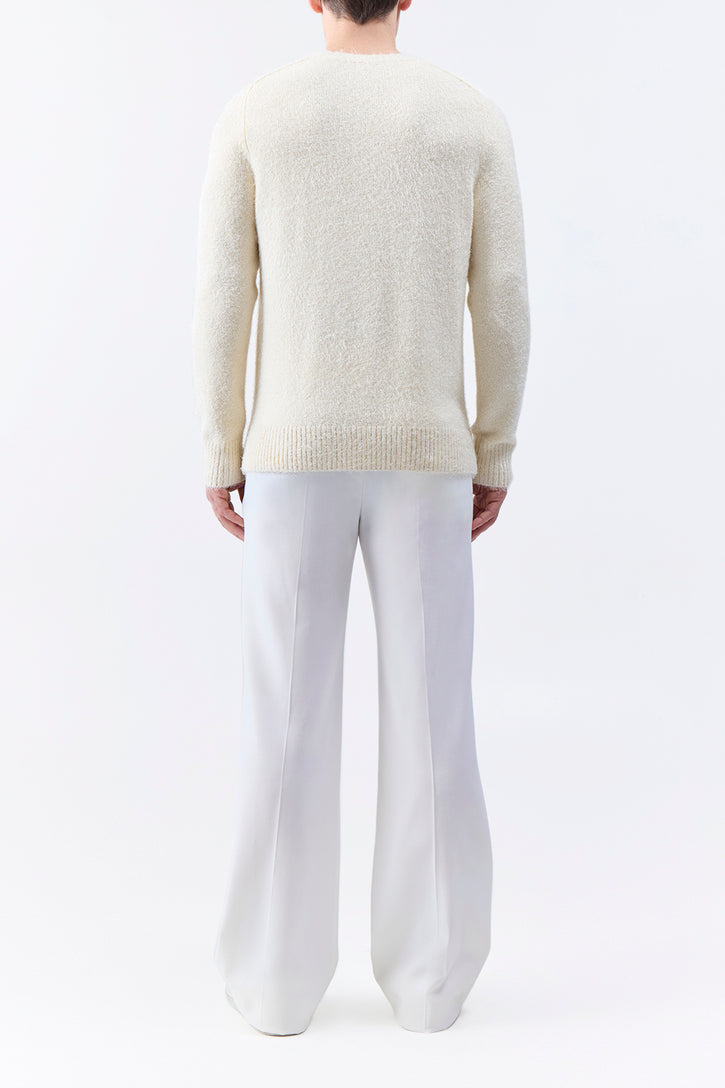 Shorehan Knit Sweater in Ivory Silk Cashmere