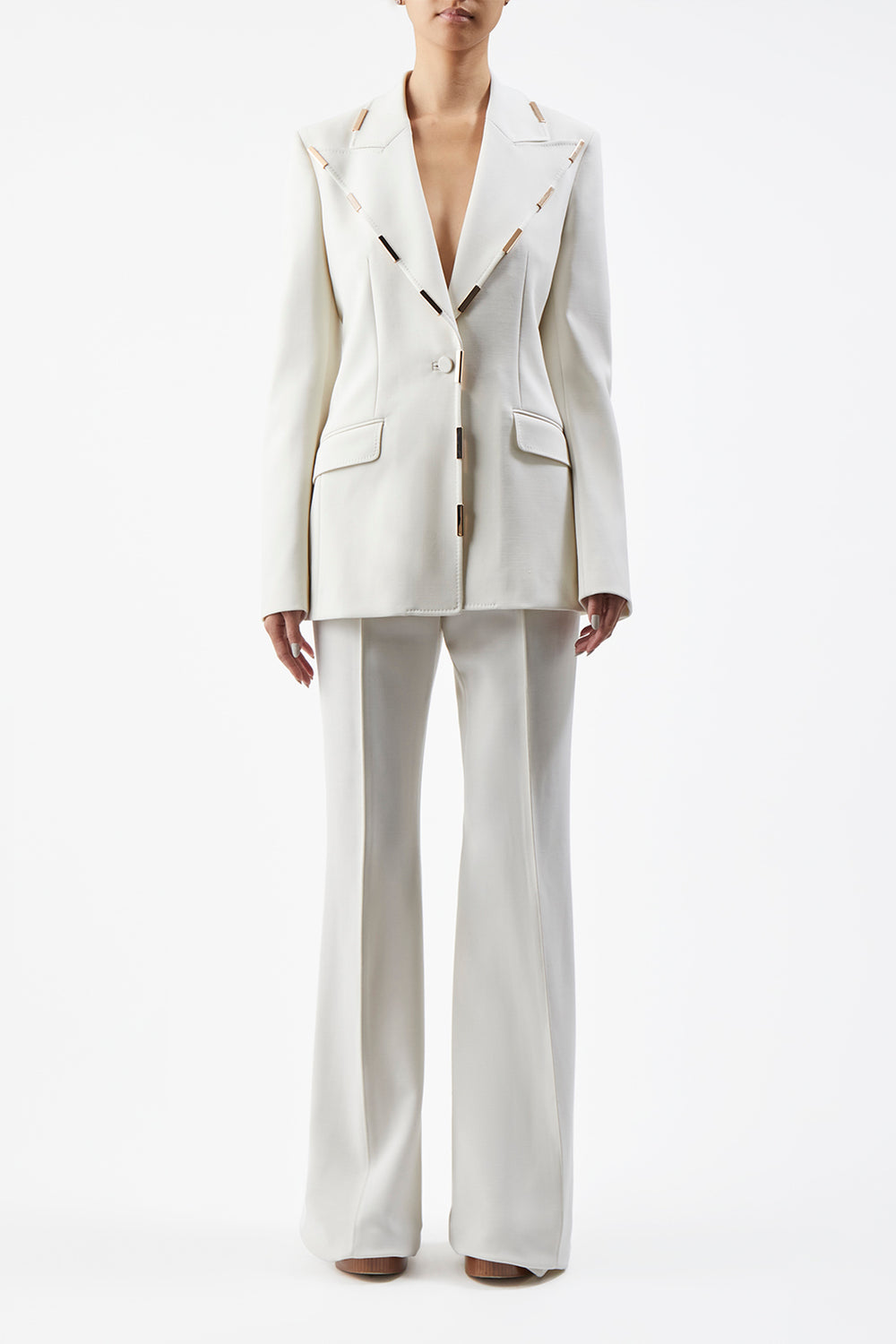 Rhein Flare Pant in Ivory Sportswear Wool