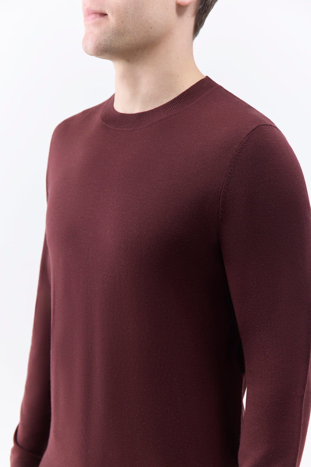 Palco Knit Sweater in Deep Bordeaux Merino Wool