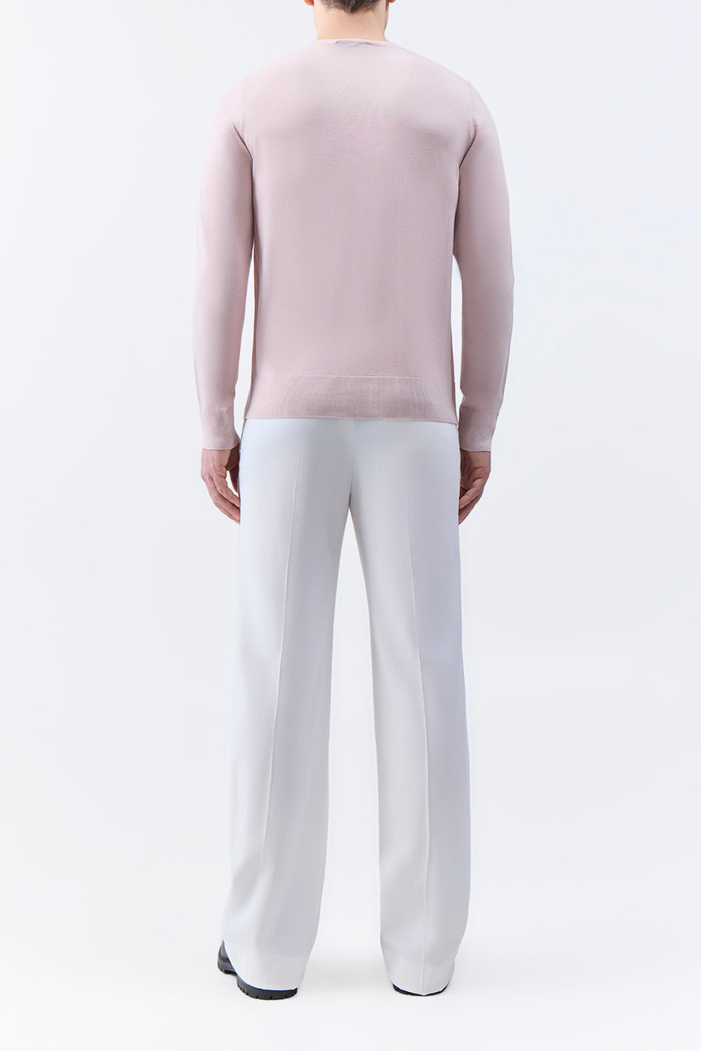 Palco Knit Crewneck in Blush Merino Wool