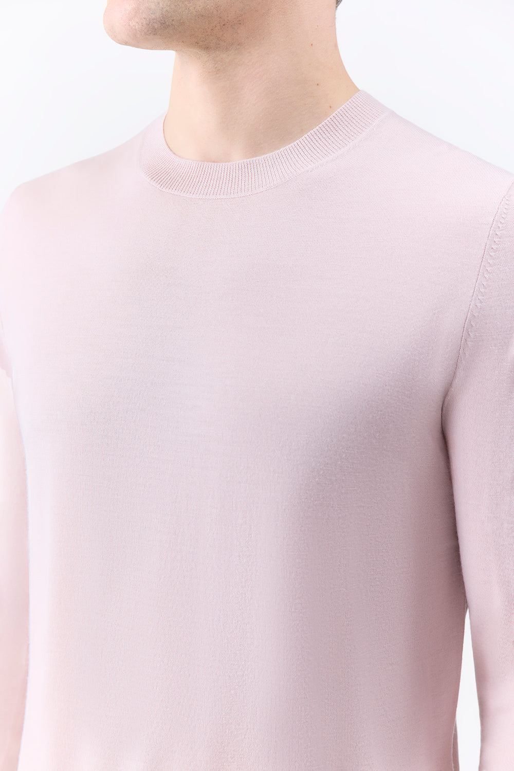 Palco Knit Crewneck in Blush Merino Wool
