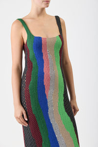 Arben Crochet Dress in Multi Cashmere
